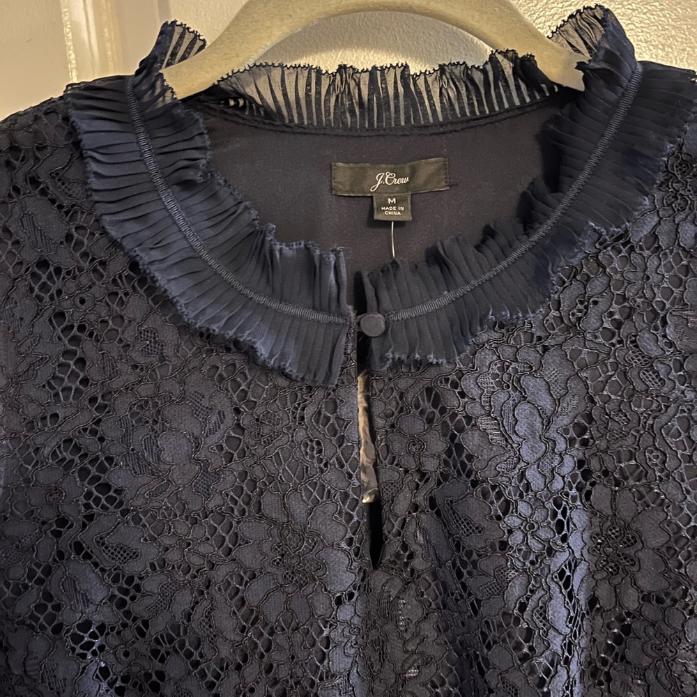 J. Crew Navy Lace Blouse